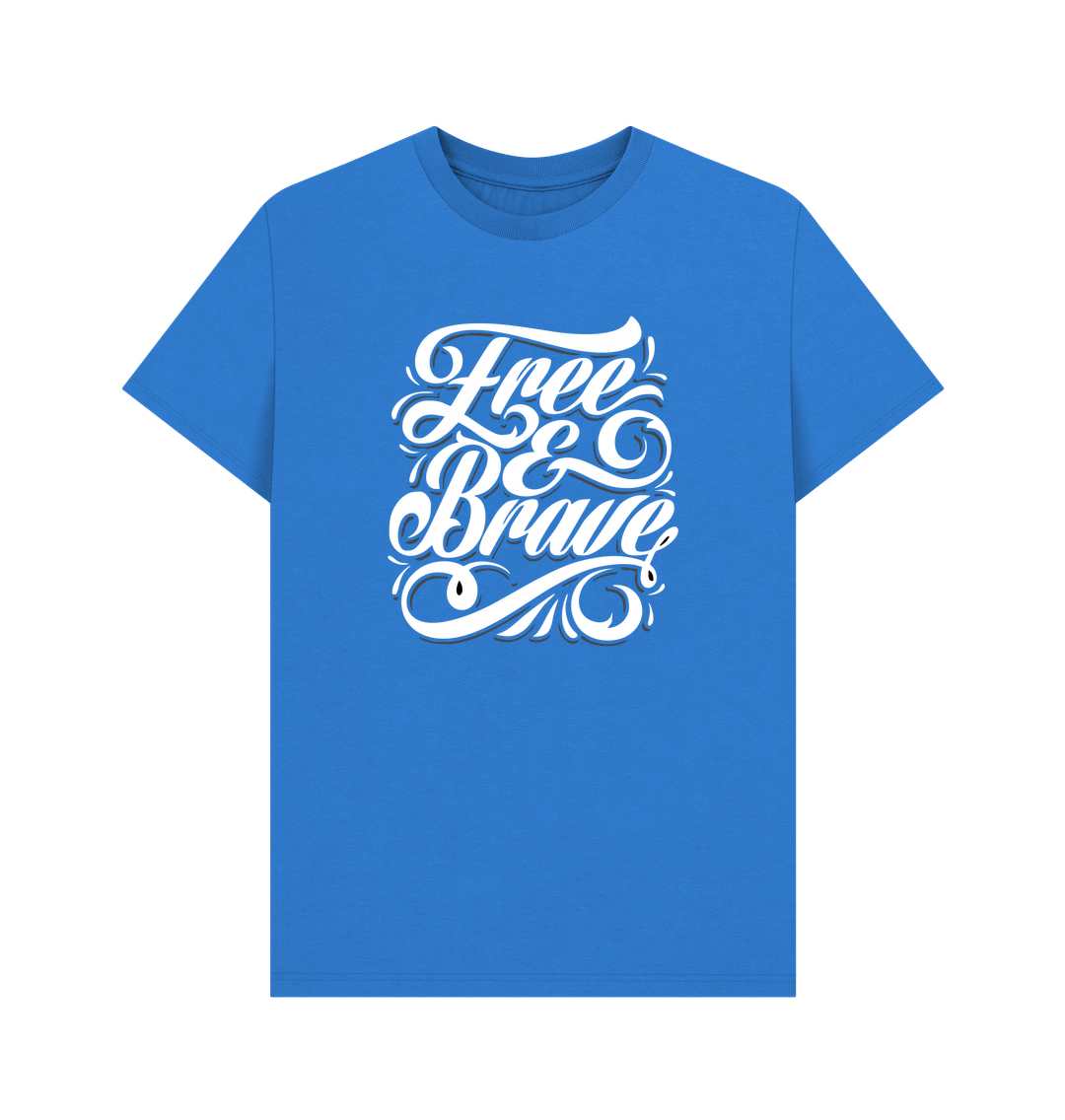 Free and Brave Unisex TShirt: 100% Oragnic Tshirt. Ideal Gift for Summer and an Immediate Conversation Starter - Image 16