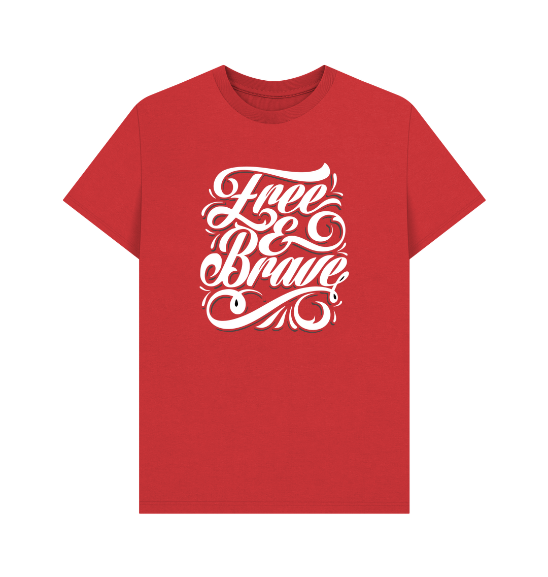 Free and Brave Unisex TShirt: 100% Oragnic Tshirt. Ideal Gift for Summer and an Immediate Conversation Starter - Image 17
