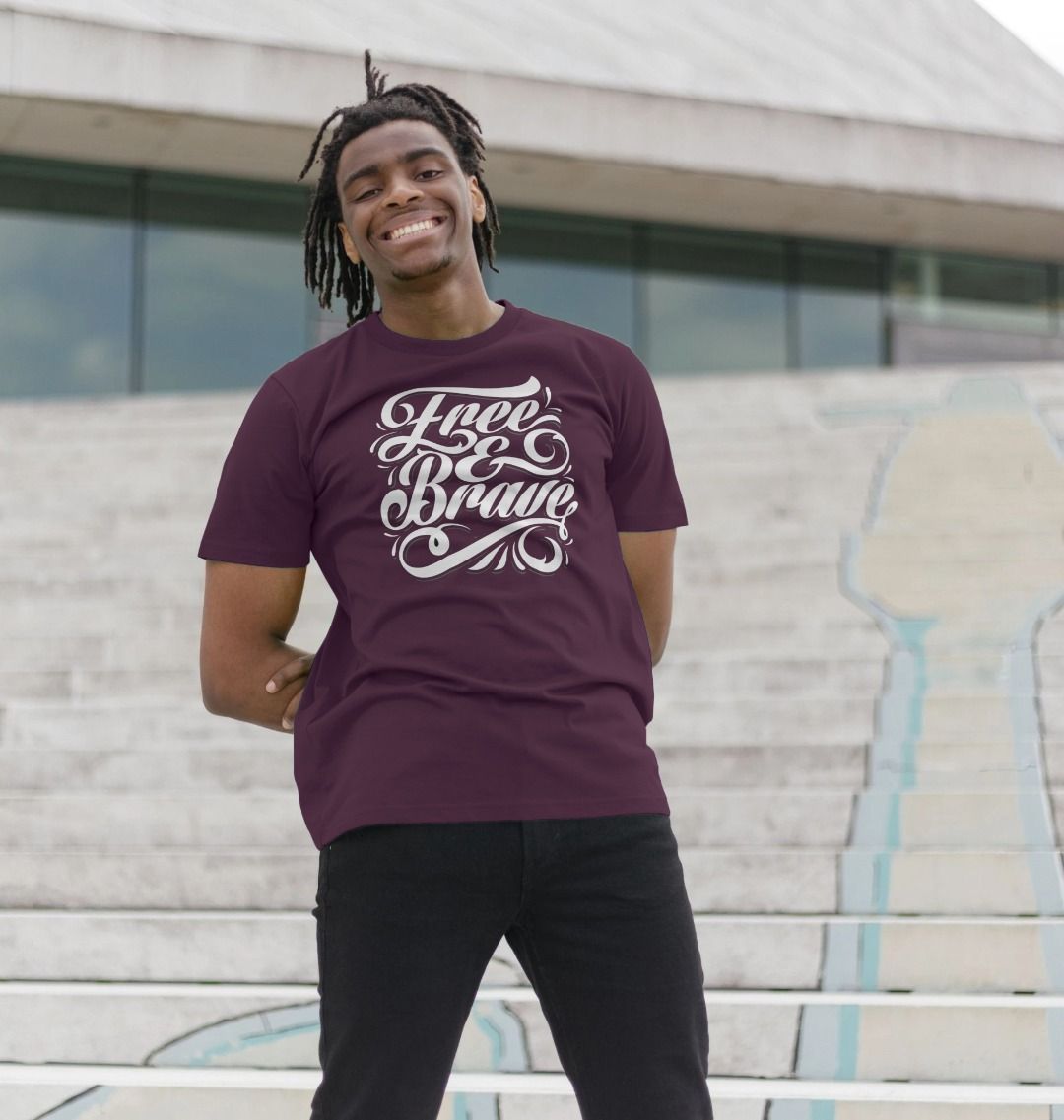 Free and Brave Unisex TShirt: 100% Oragnic Tshirt. Ideal Gift for Summer and an Immediate Conversation Starter - Image 5