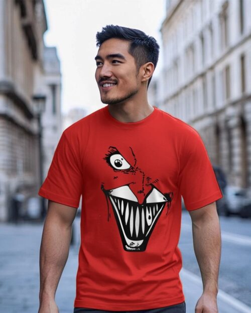 Smirking Joker : Unisex Shirt: 100% Organic Tshirt. Ideal Gift for Summer and an Immediate Conversation Starter