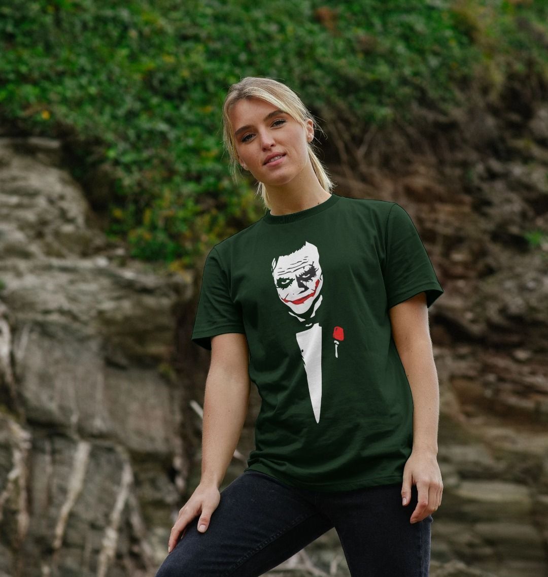 Joker in Suit : Unisex Shirt: 100% Organic Tshirt. Ideal Gift for Summer and an Immediate Conversation Starter - Image 4