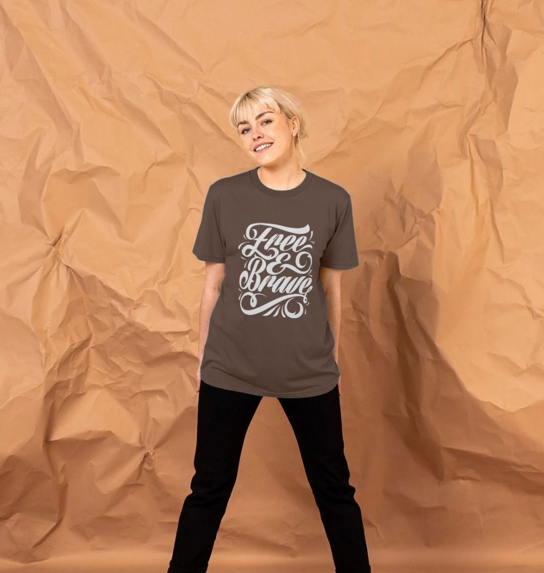 Free and Brave Unisex TShirt: 100% Oragnic Tshirt. Ideal Gift for Summer and an Immediate Conversation Starter - Image 10