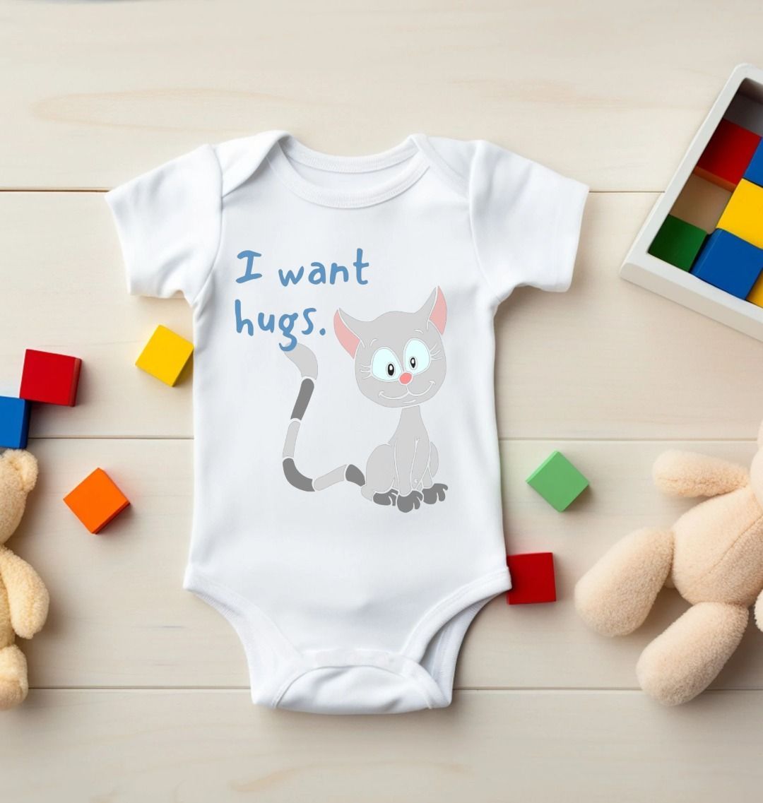 I want Hugs: Baby 5 Panel Body Suit