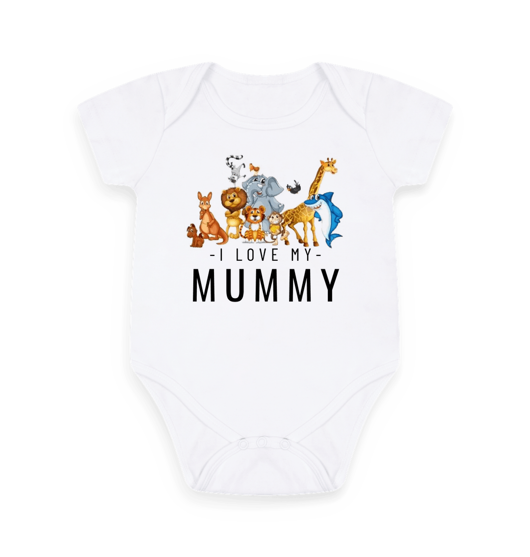 I Love My Mummy: 5 Panel Shortsleeve Bodysuit. - Image 2