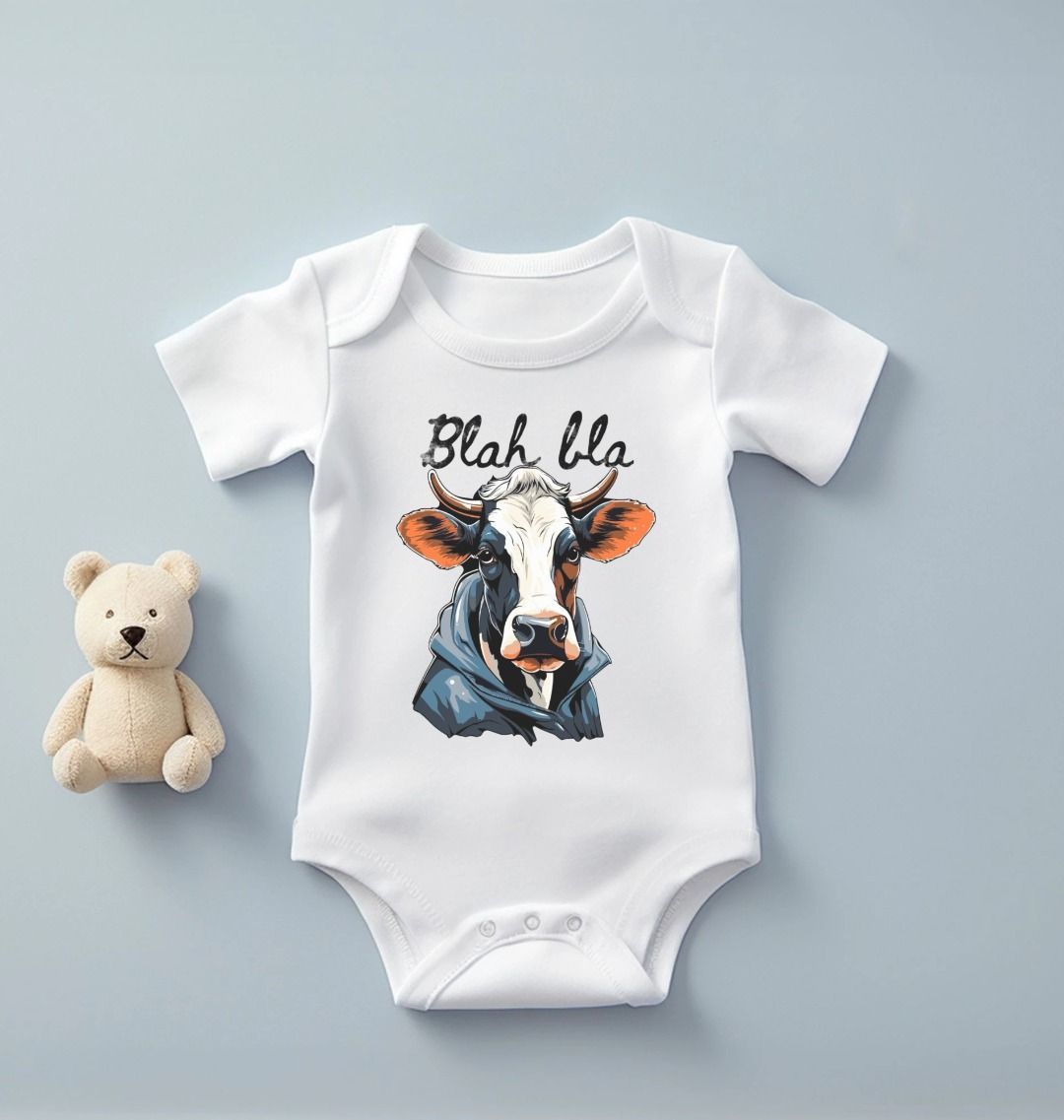 Blah bla: 5 Panel Baby Onesie - Image 2