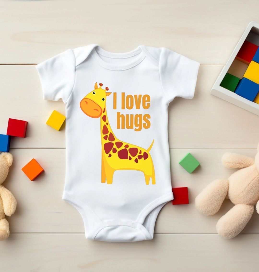 I Love Hugs: Baby 5 Panel Bodysuit/Onesie