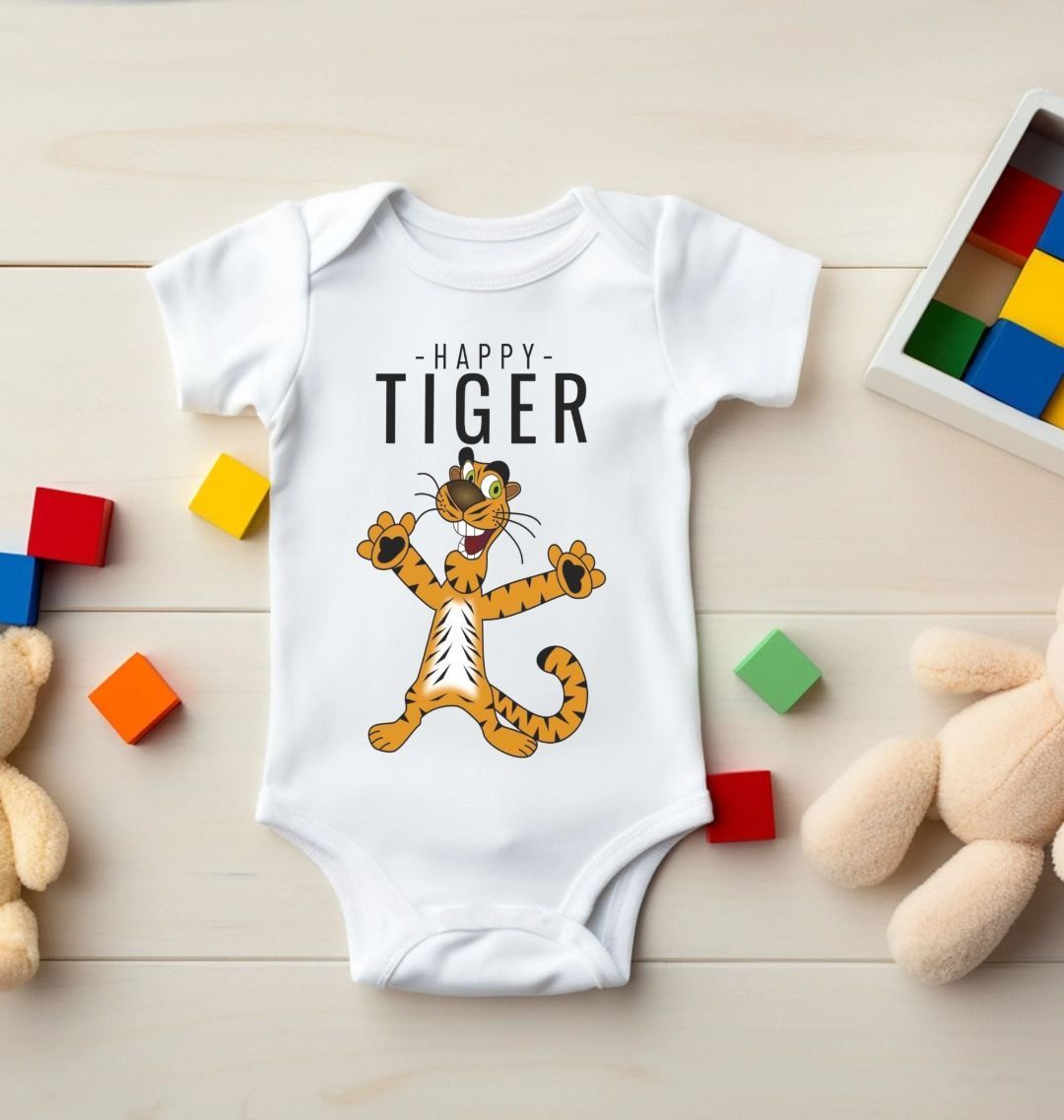 Happy Tiger 5 Panel Bodysuit/Onesie