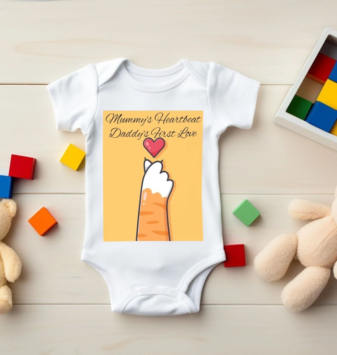 Heartbeat:  5 Panel Baby BodySuit